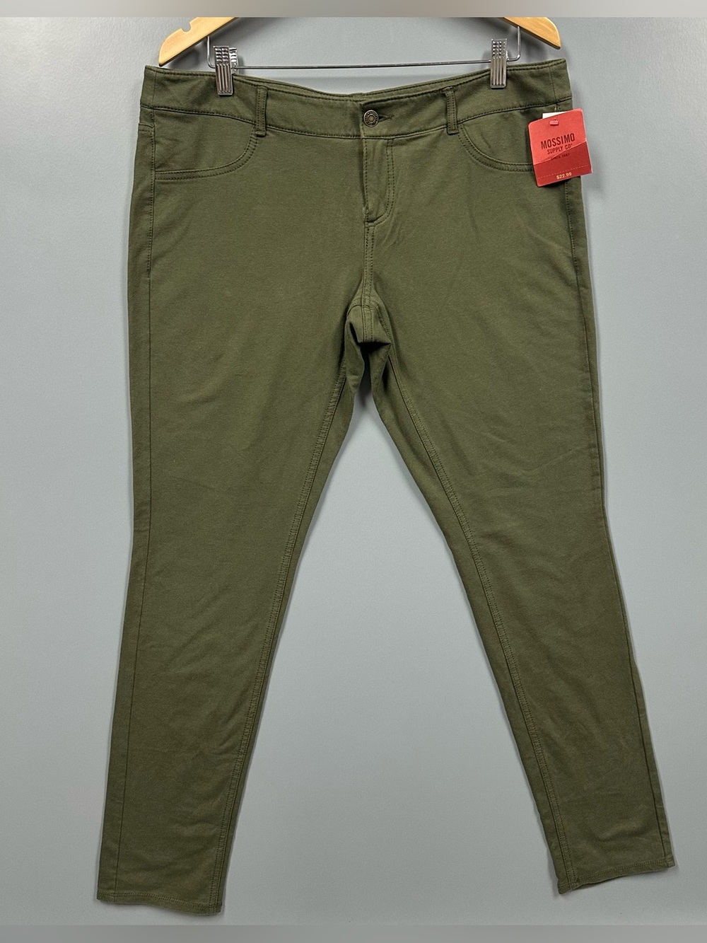 NWT Mossimo Supply Co Womens Sz 15 Green Knit Jegging Pants Slim Stretch Pockets
